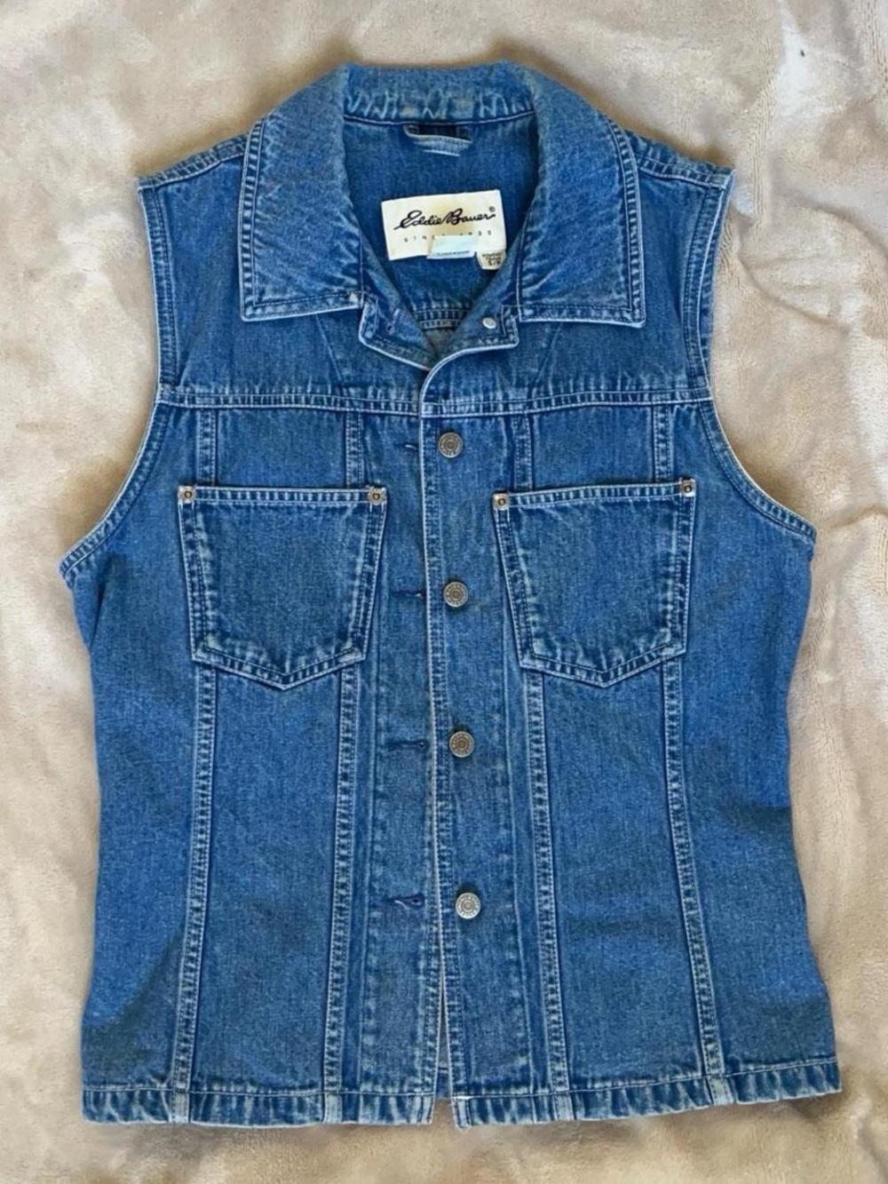 Eddie Bauer Vintage Blue Denim Vest